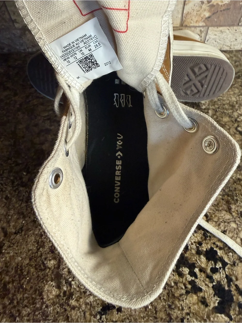 Converse Chuck 70 High Top Stitched Canvas Mens Size 10 Women’s Size 12 Two Tone